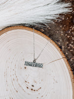HOWDY Sterling Silver Stamped Bar Necklace
