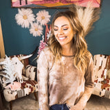 Brown Tie Dye Long Sleeve