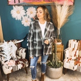 Charcoal Plaid Blazer Jacket