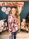 Marsala Tie Dye Hoodie with Thumbholes