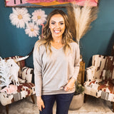 Marled Texture L/S U Neckline Dolman