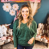 Marled Texture L/S U Neckline Dolman