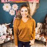 Marled Texture L/S U Neckline Dolman