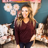 Marled Texture L/S U Neckline Dolman