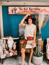Dusty Pink Mix Colorblock Corduroy Skirt