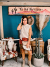 Dusty Pink Mix Colorblock Corduroy Skirt