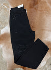 Black High Waist Destroyed Boyfriend Jean
