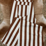 Cream + Rust Stripe Denim Flares