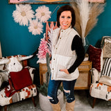 Cream Colorblock Vest