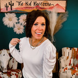 White Ribbed Puffed Shoulder Top