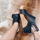 Carley Navy Wedge