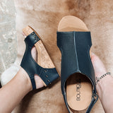 Carley Navy Wedge