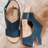 Carley Navy Wedge