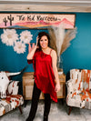Burgundy Satin Asymmetrical Top