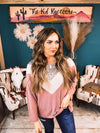 Animal Print Colorblock L/S Top