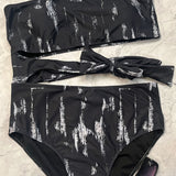 Black Wrap Tie One Piece Swim