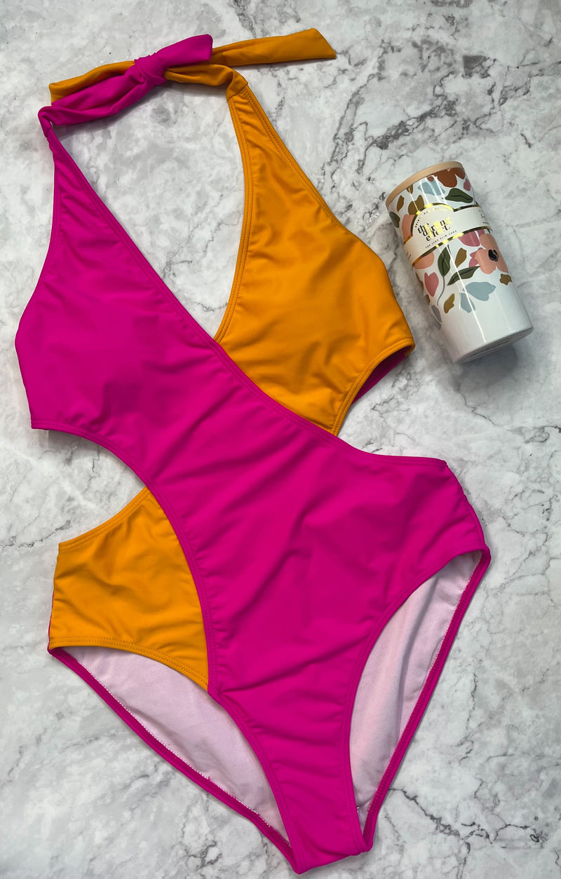 Pink + Orange Mix It Up Swim