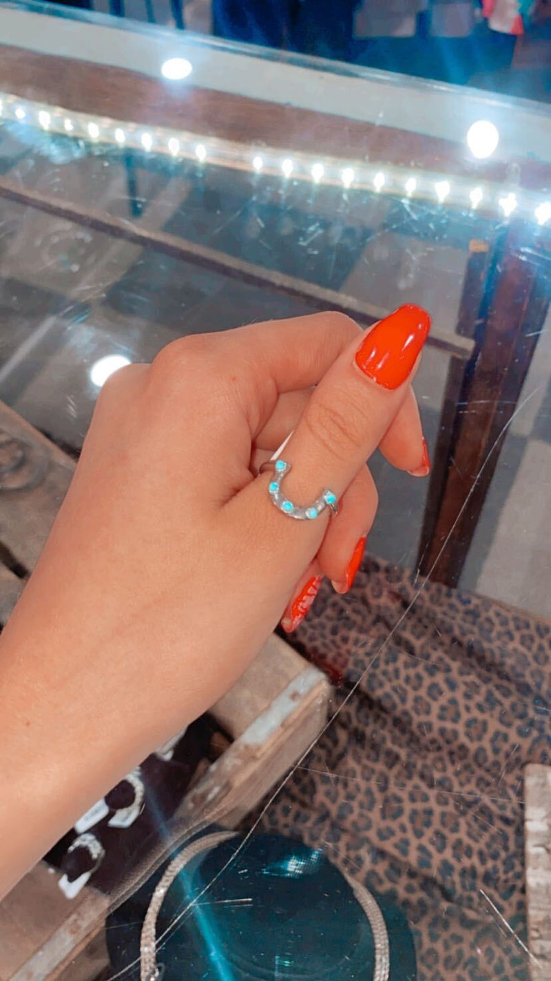 Horseshoe Turquoise + SS Ring