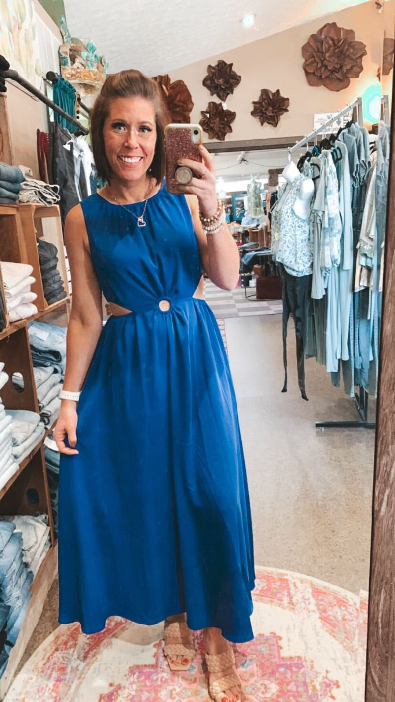 Royal Maxi with Side Cutout Detail