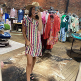 Boho Western One Shoulder Ruffle Dress