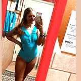 Nautical Stripe V Cut Swim