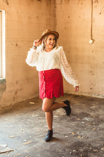 Red Button Down Skirt