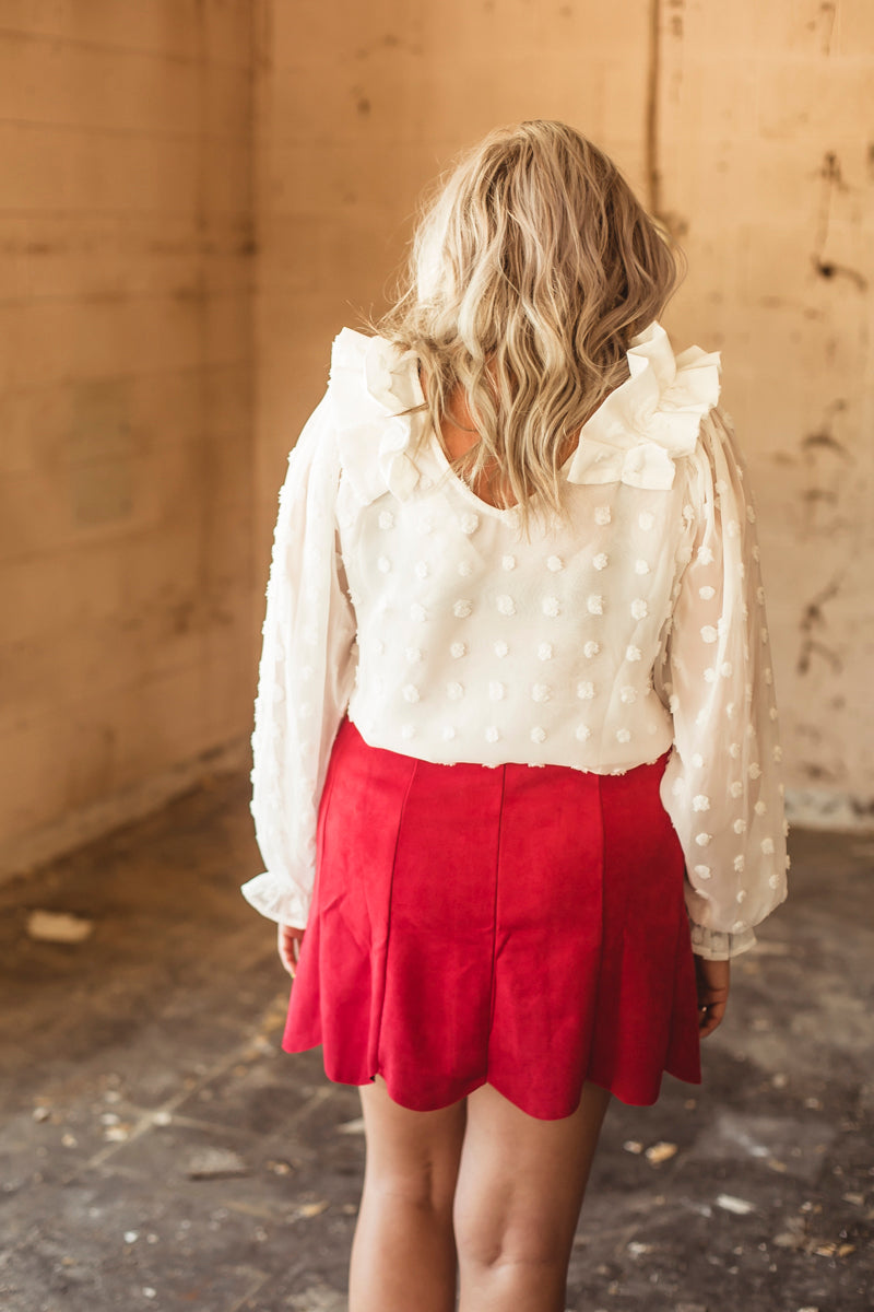 Red Button Down Skirt