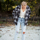 Charcoal Mocha Flannel with Pockets