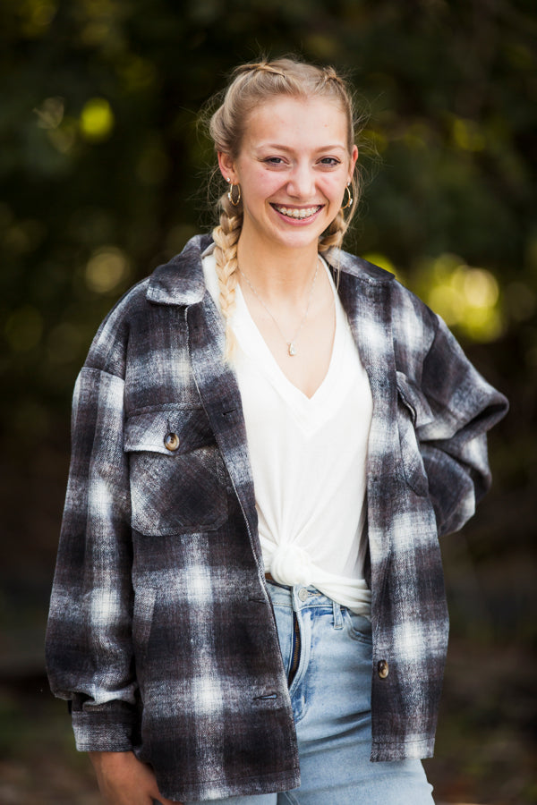 Charcoal Mocha Flannel with Pockets