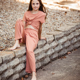 Salmon Ribbed Lounge Pants