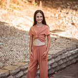 Salmon Ribbed Lounge Pants