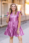 Let's Go Party Metallic Rose Tiered Dress