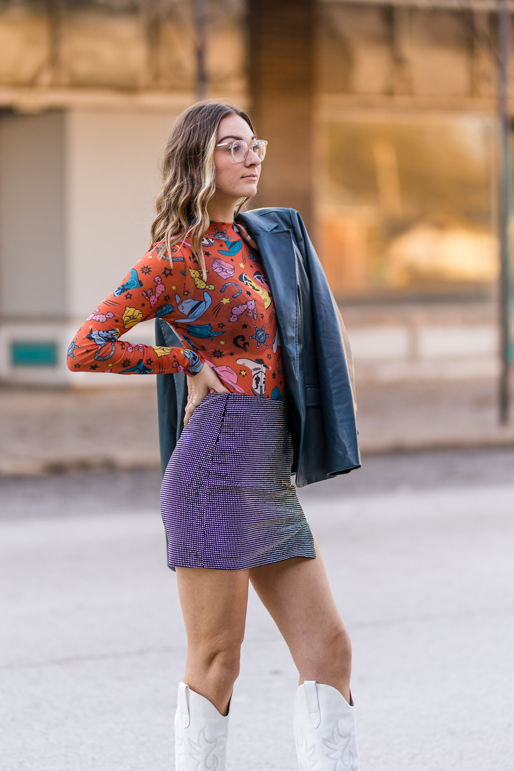 Rust Western Outlaw Mesh Bodysuit
