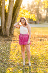 Fuchsia Rhinestone Diva Shorts