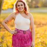 Nude One Shoulder Knotted Back Bodysuit with Bra Cups