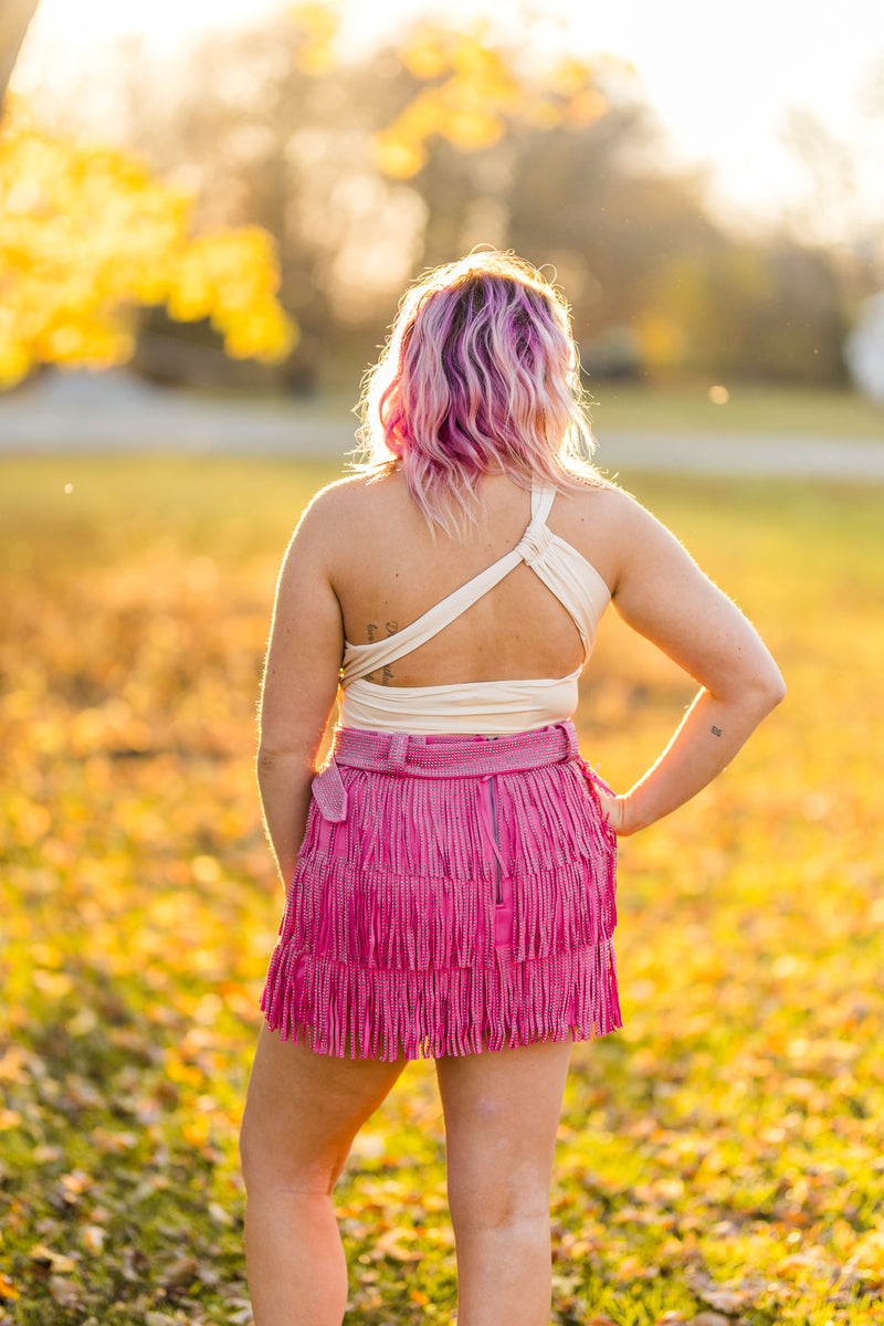 Fuchsia Rhinestone Diva Shorts