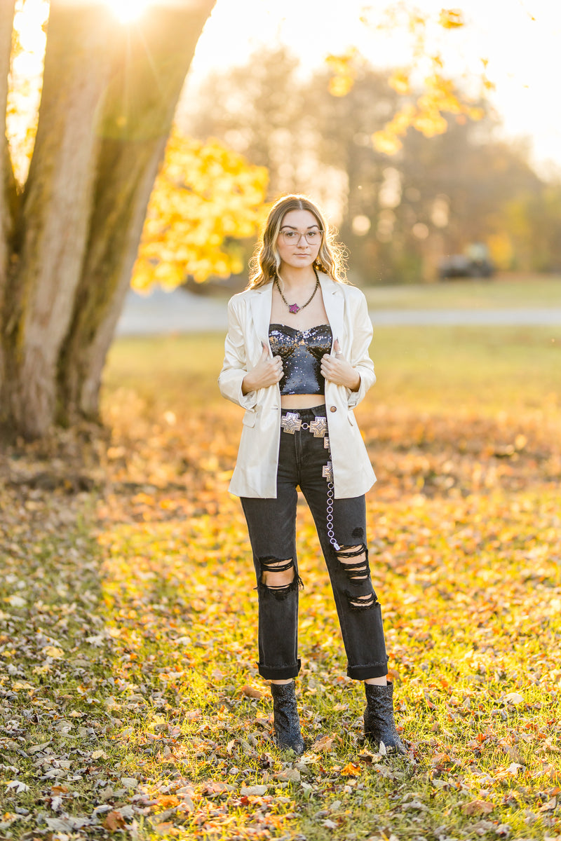 Vintage Black Super High Distressed Crop Straight