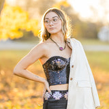 Black Sequin Crop Tank