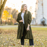 Olive Corduroy Jacket with Patch