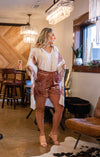 Mauve Velvet Shorts
