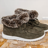 Fira Khaki Cozy Lace Up
