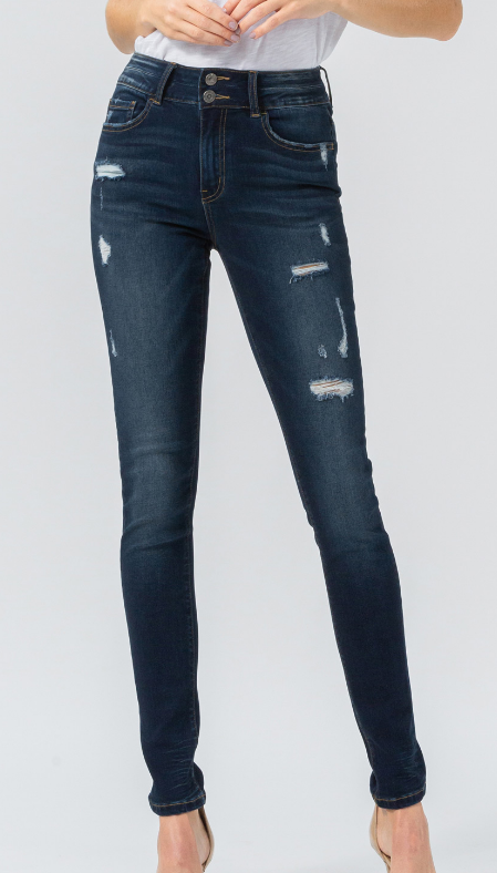 High Rise Double Waistband Skinny