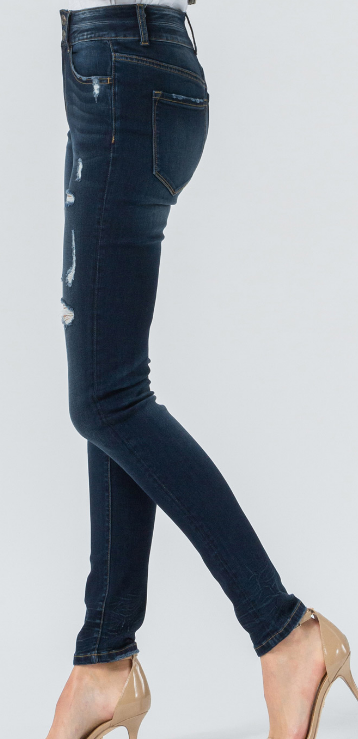 High Rise Double Waistband Skinny