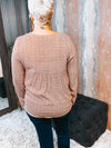 Rust Patterned V Neck Babydoll Top