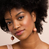 Wood Ball on Stick Earring