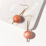 Wood Ball on Stick Earring