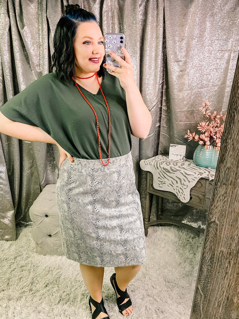 Snake Print Mini Skirt
