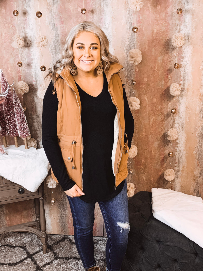 Sherpa Lined Hooded Vest