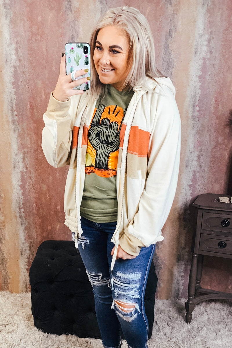 Zip Up Colorblock Fleece