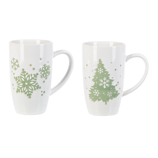 White Mug w/ Green